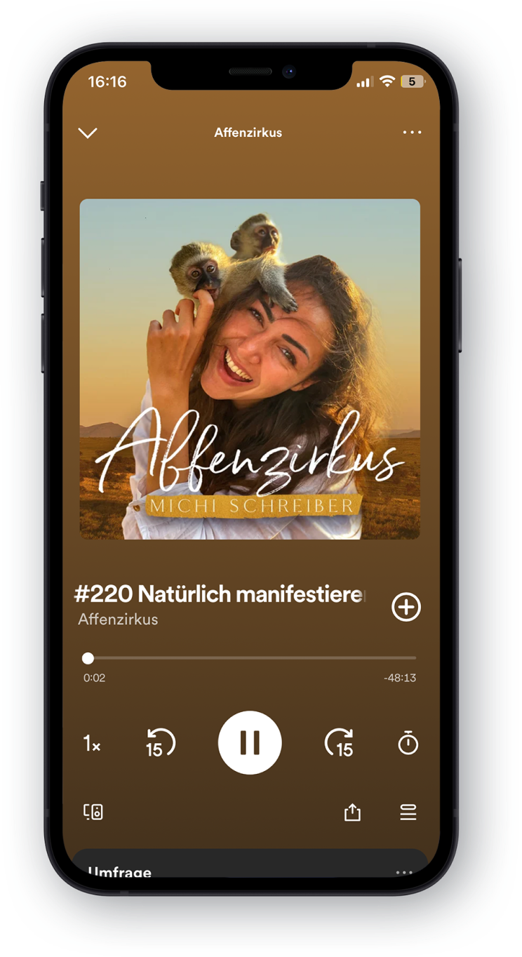 Affenzirkus Podcast Handy-Mockup Spotify