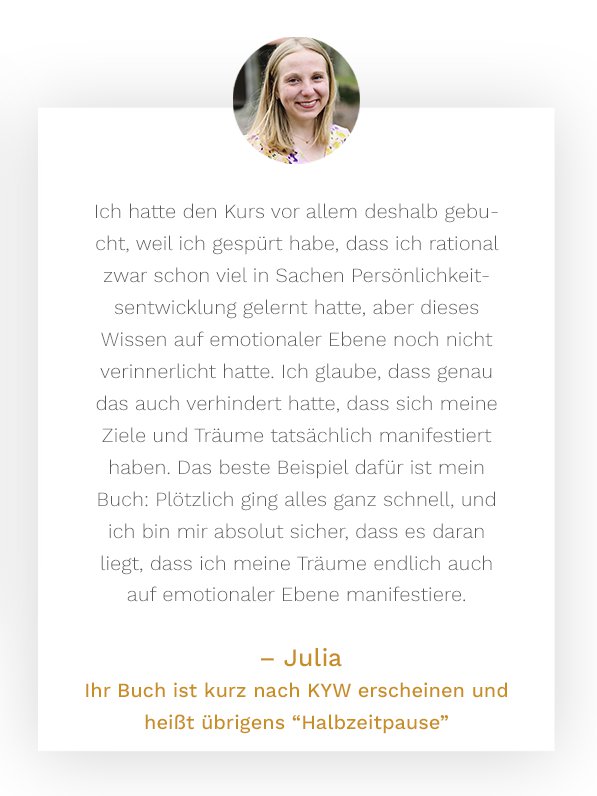 Keep Yourself Wild Testimonial Julia